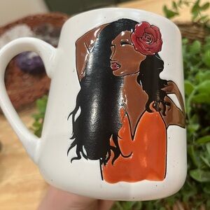 Forward together Sheffield home woman red rose mug. Ceramic. Large